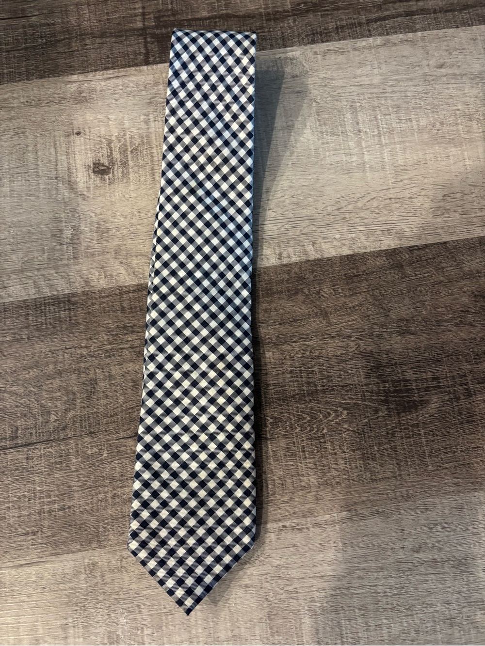 Tommy Hilfiger Navy and White Gingham Tie
